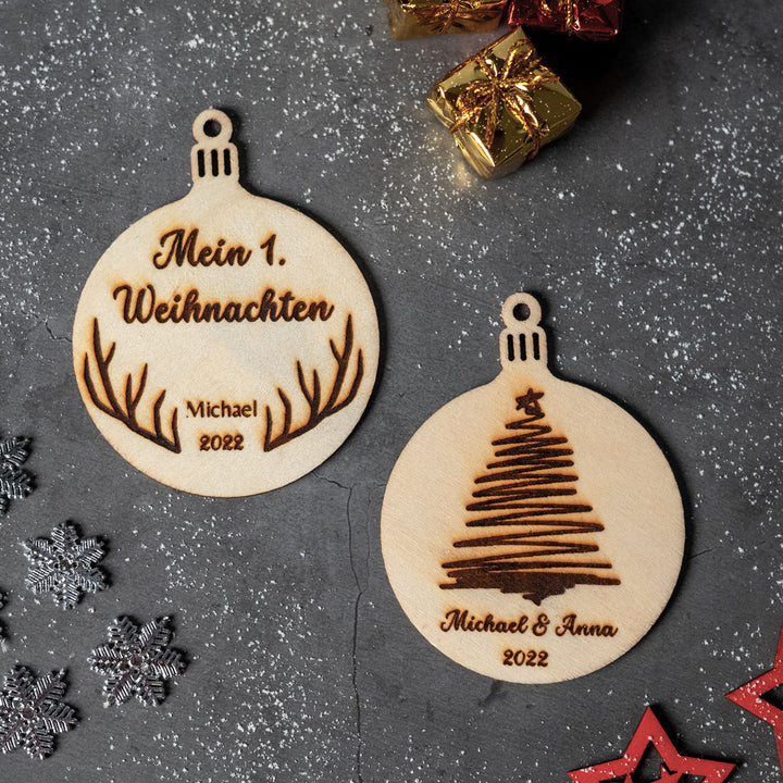 Holz Weihnachtsanhänger personalisiert