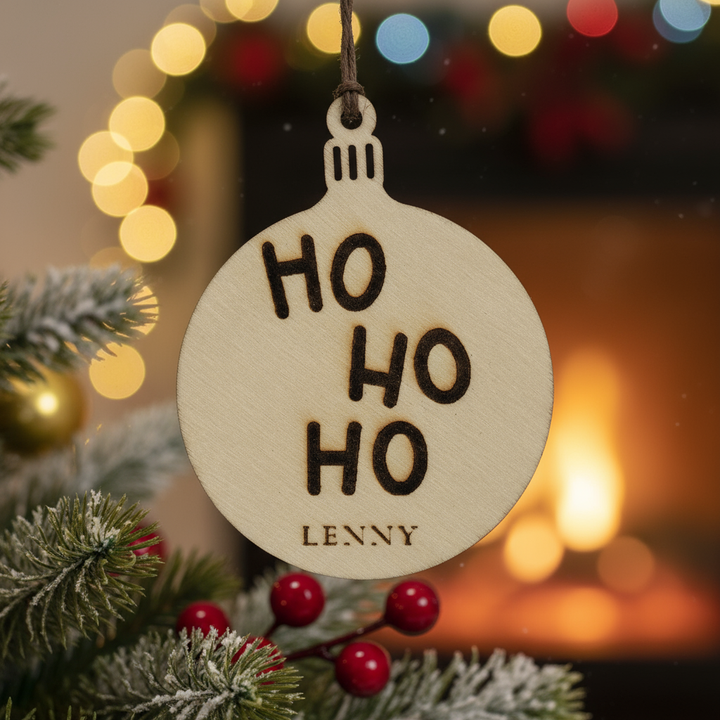 Weihnachtsanhänger aus Holz – personalisiert