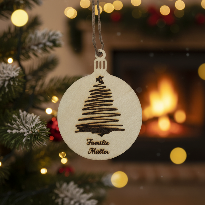 Weihnachtsanhänger aus Holz – personalisiert