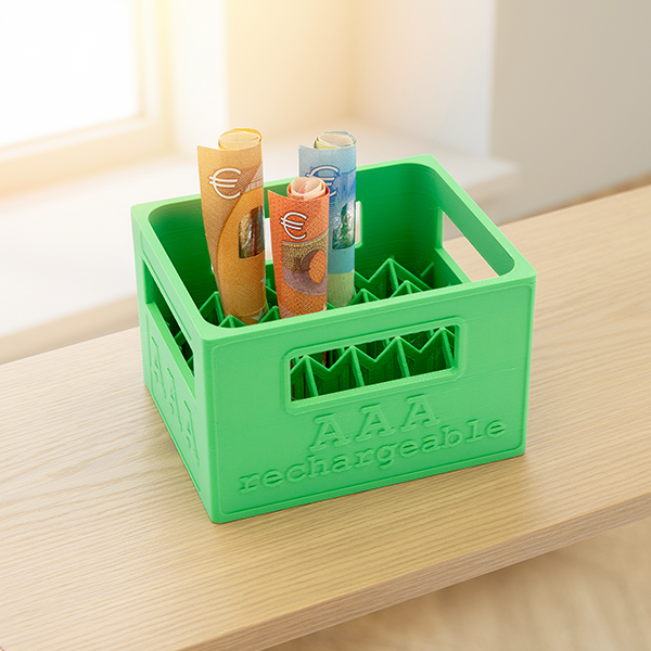 Batteriebox im Getränkekisten-Design