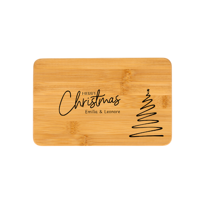 Weihnachtliches Holzbrett - personalisierbar