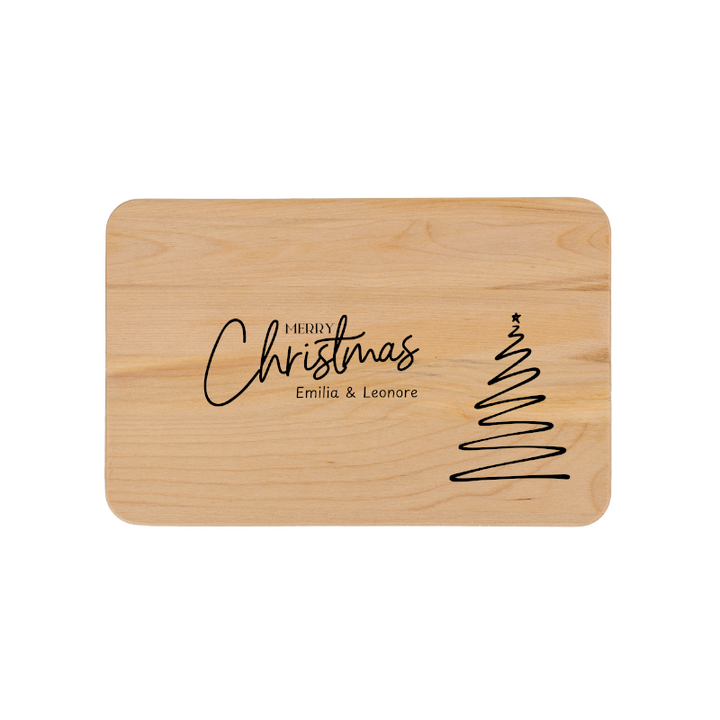 Weihnachtliches Holzbrett - personalisierbar