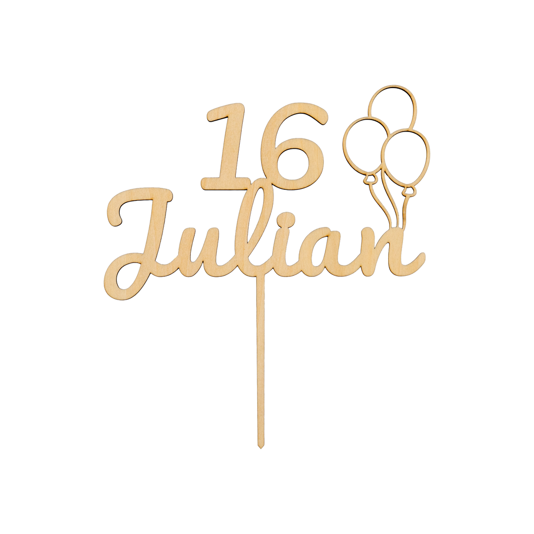 Cake-Topper aus Holz - personalisiert