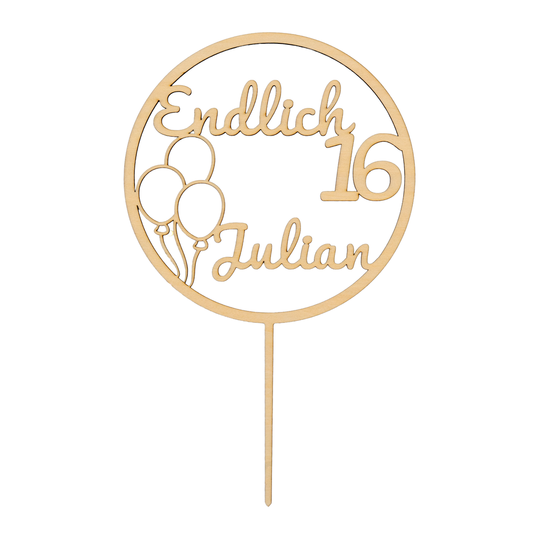 Cake-Topper aus Holz - personalisiert