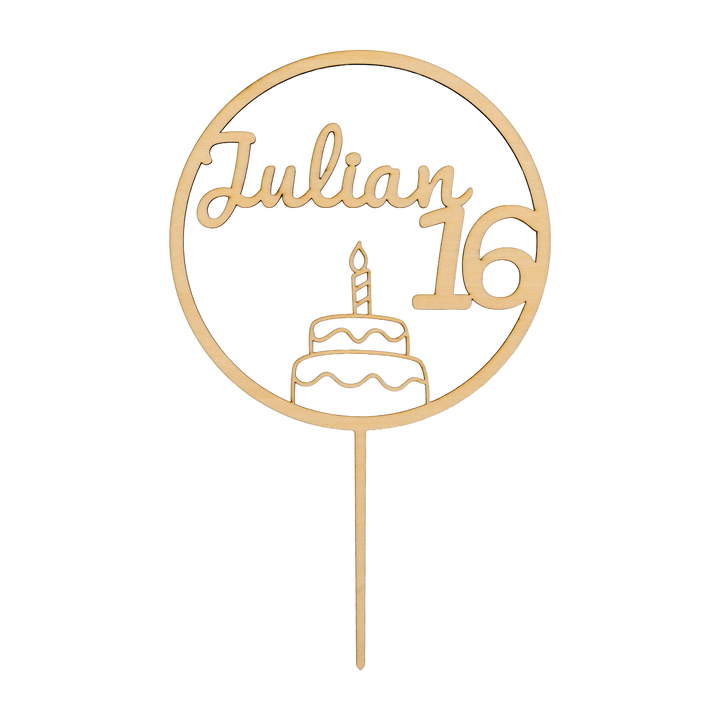 Cake-Topper aus Holz - personalisiert