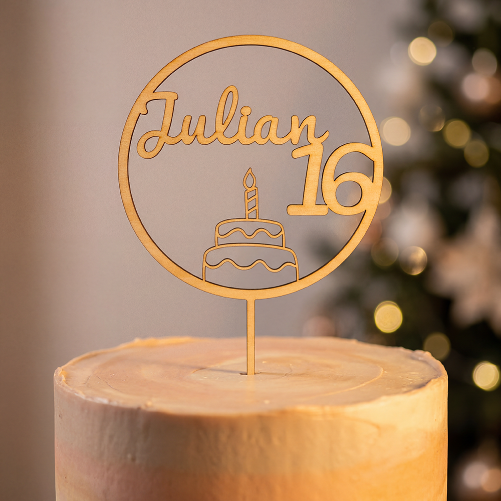 Cake-Topper aus Holz - personalisiert