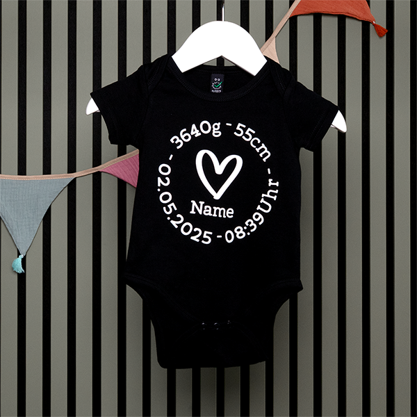 Baby Bodysuit - Herz - in 4 Farben