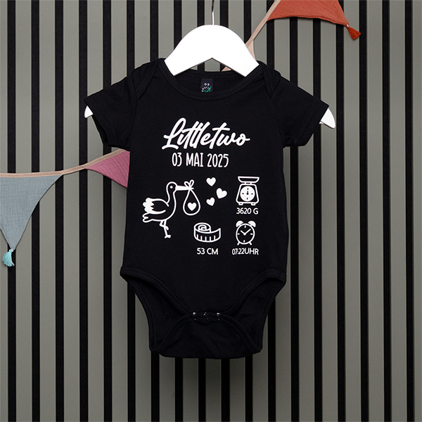 Baby Bodysuit - Storch - in 4 Farben
