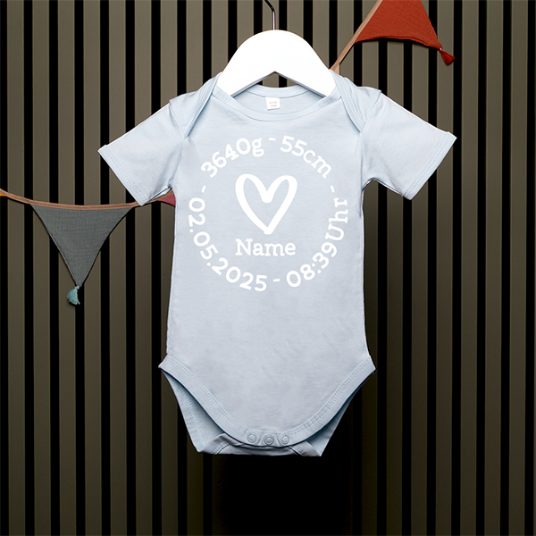 Baby Bodysuit - Herz - in 4 Farben