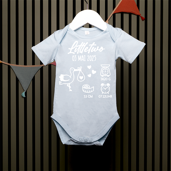 Baby Bodysuit - Storch - in 4 Farben