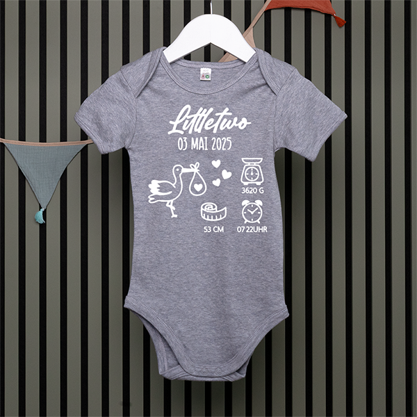 Baby Bodysuit - Storch - in 4 Farben
