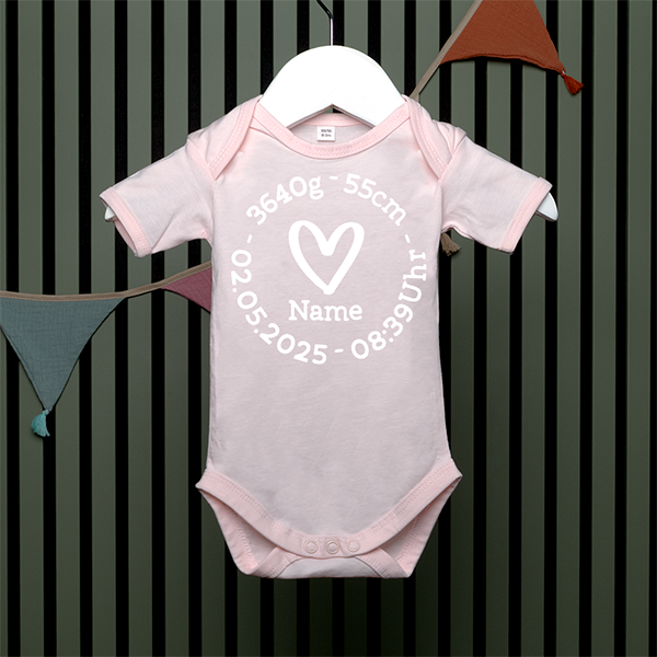 Baby Bodysuit - Herz - in 4 Farben