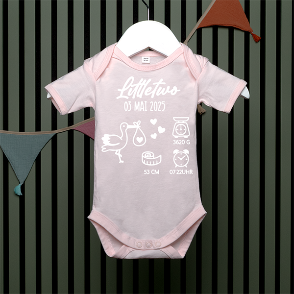 Baby Bodysuit - Storch - in 4 Farben