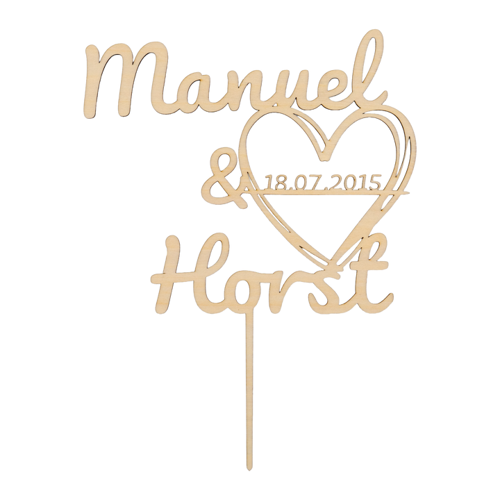 Cake-Topper aus Holz - personalisiert