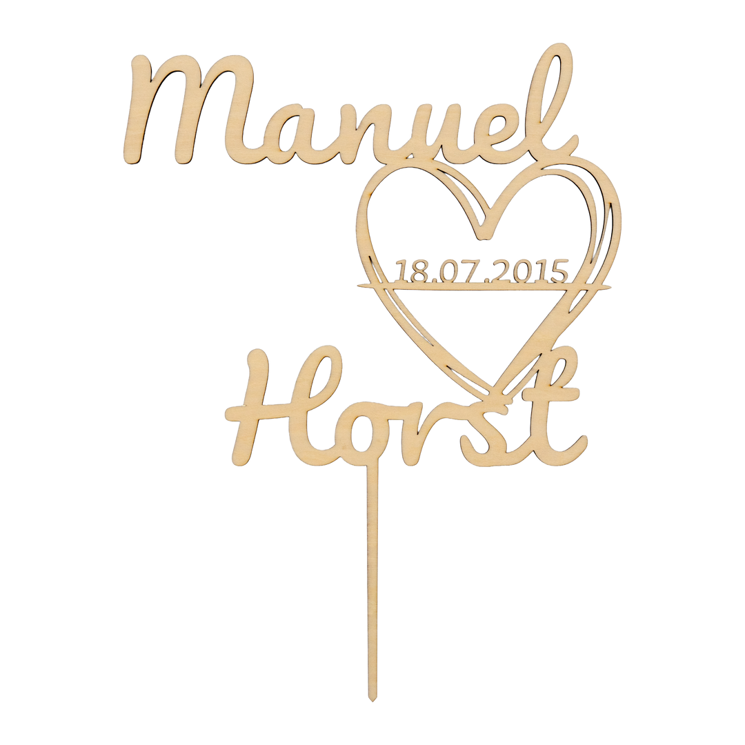 Cake-Topper aus Holz - personalisiert
