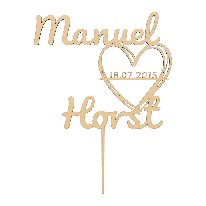 Cake-Topper aus Holz - personalisiert