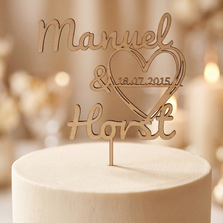 Cake-Topper aus Holz - personalisiert