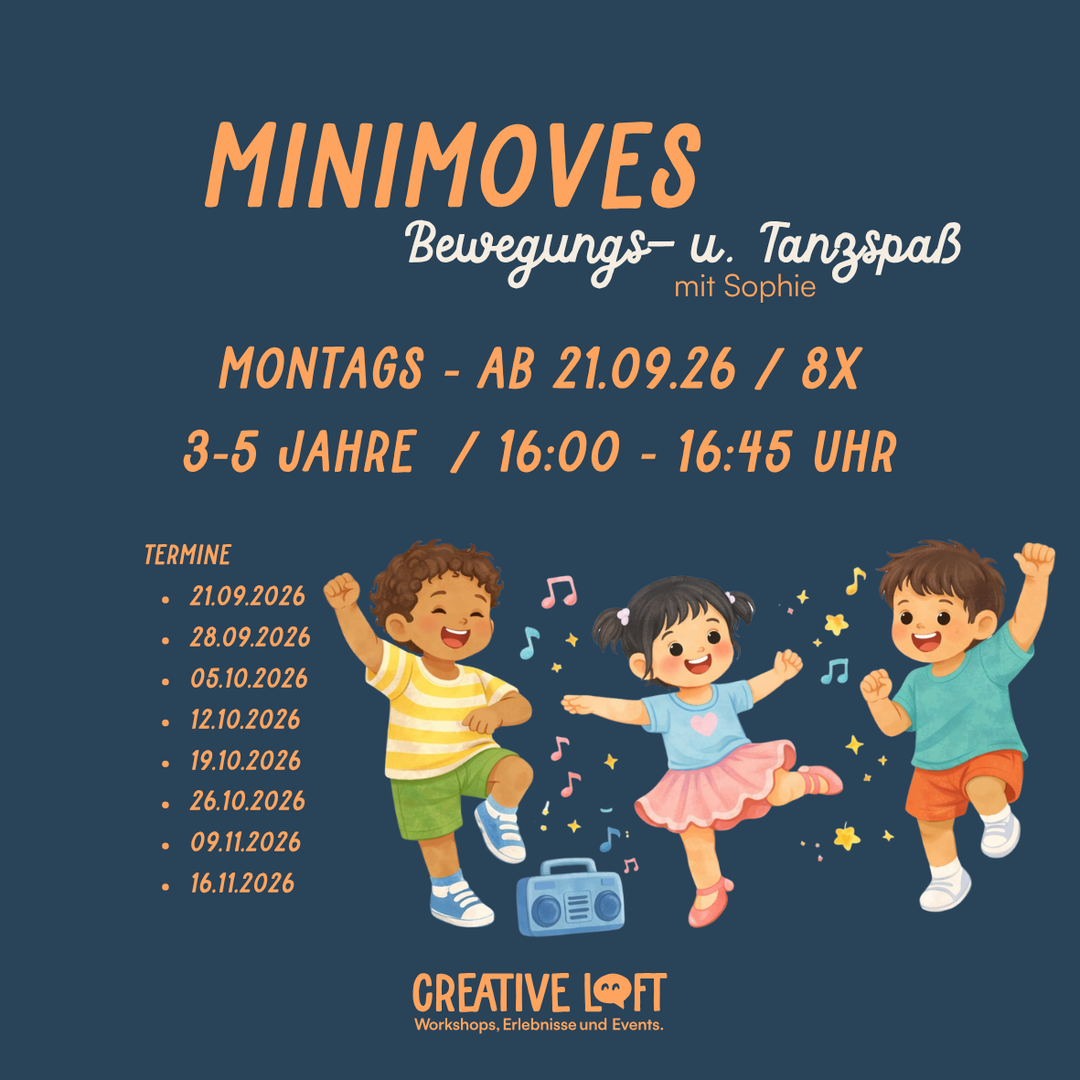 MiniMoves - Bewegung- u. Tanzspaß // ab 21.09.2026 / 16 - 16:45 Uhr
