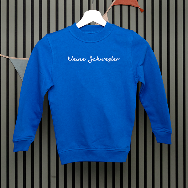Kids Sweatshirt - kleine Schwester - Handschrift - in 5 Farben