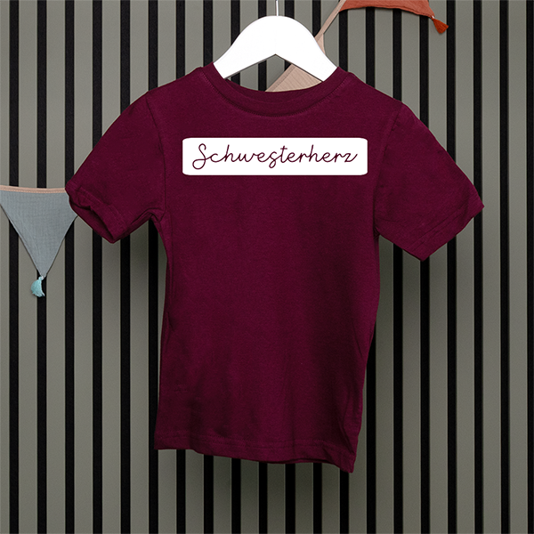 Kids T-Shirt - Schwesterherz - Handschrift - in 5 Farben